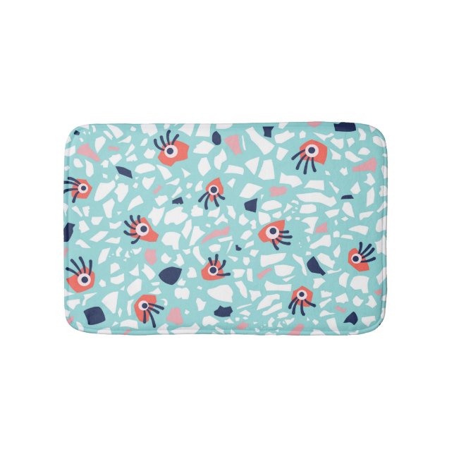 Funny Terrazzo Pattern Kids Bath Mat (Front)