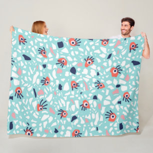Funny Terrazzo Pattern Kids Fleece Blanket