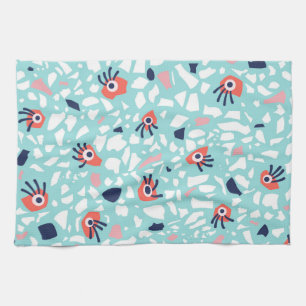 Funny Terrazzo Pattern Kids Tea Towel