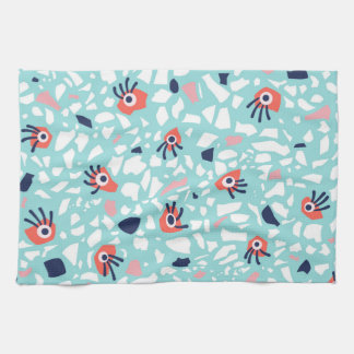 Funny Terrazzo Pattern Kids Tea Towel