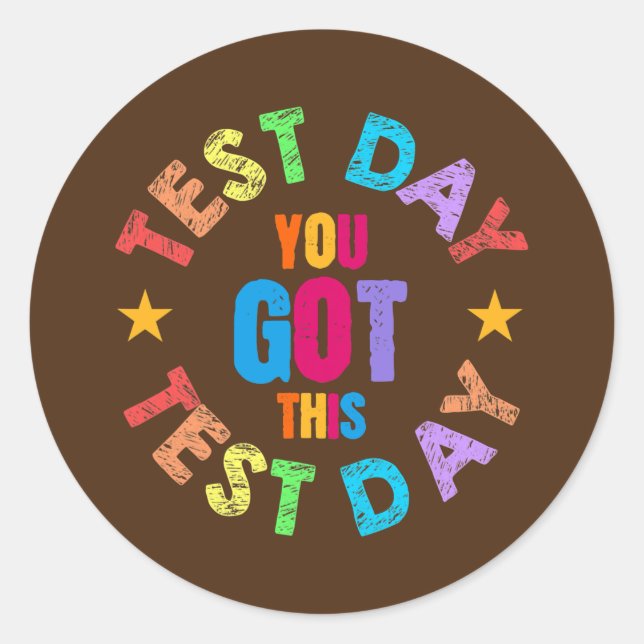 Funny Test Day Crew Teacher Testing Ideas School Classic Round Sticker (Front)