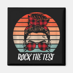 Funny Test Day Rock The Test Sunset Testing Day Magnet