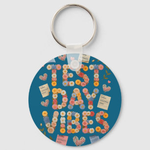 Funny test day vibes everything is fine stemFunny  Key Ring