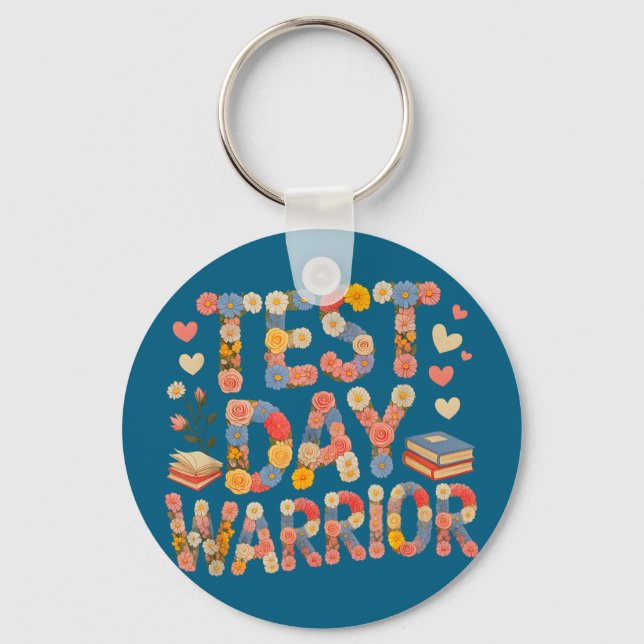 Funny test day warrior bruh science math countdown key ring (Front)