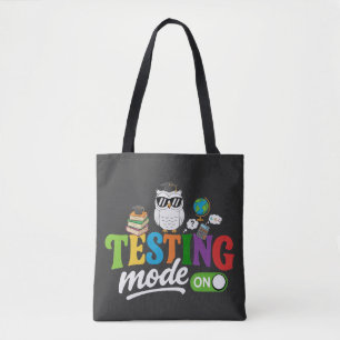Funny Testing Mode On Cool Owl Teacher & Student Tote Bag