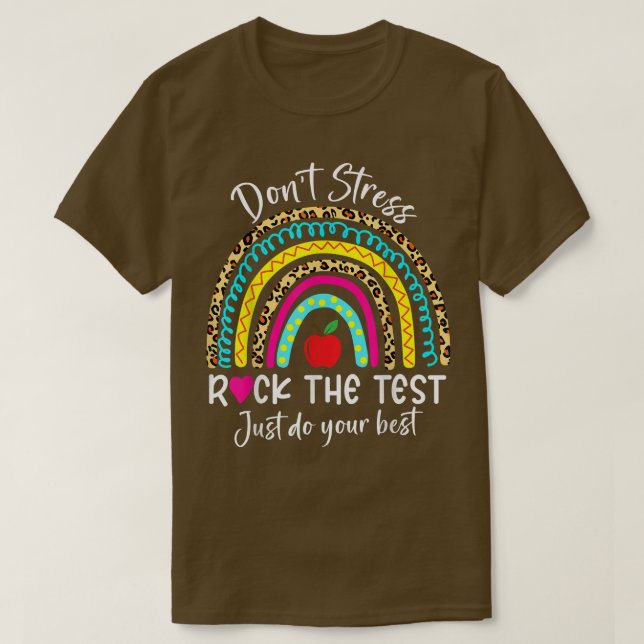 Funny Testing Teacher Rock The Test Day Shirt Rock (Design Front)