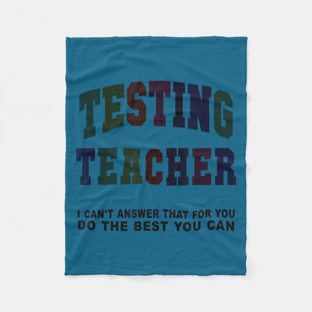 Funny testing teacher test day bruh math ela squad fleece blanket (Front)
