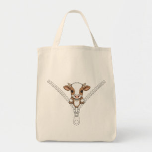 Funny Texas Longhorn calf Peek Tote Bag