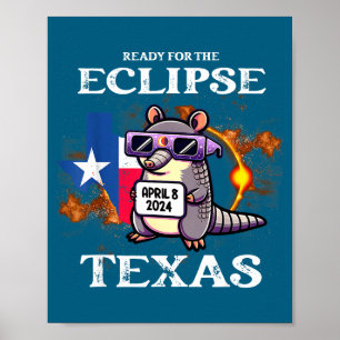 Funny Texas Solar Eclipse April 8 Poster