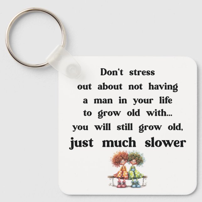 Funny text about women and men key ring (Front)