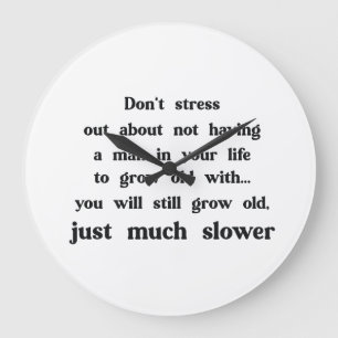 Funny text about women and men. large clock