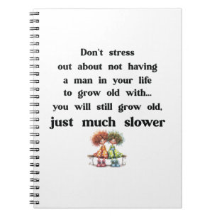 Funny text about women and men notebook