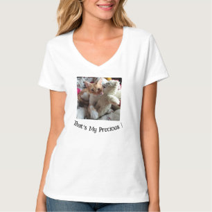 Funny Text , Cat Photo , Both Replaceable, White T-Shirt