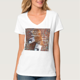 funny text , cat photo, ginger cat slippers, gift T-Shirt