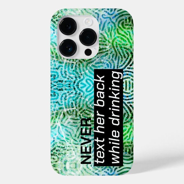 Funny text Cool green & blue Case-Mate iPhone Case (Back)