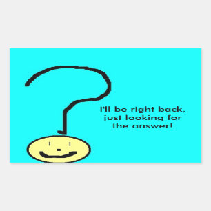 funny text, gone question mark emoji rectangular sticker