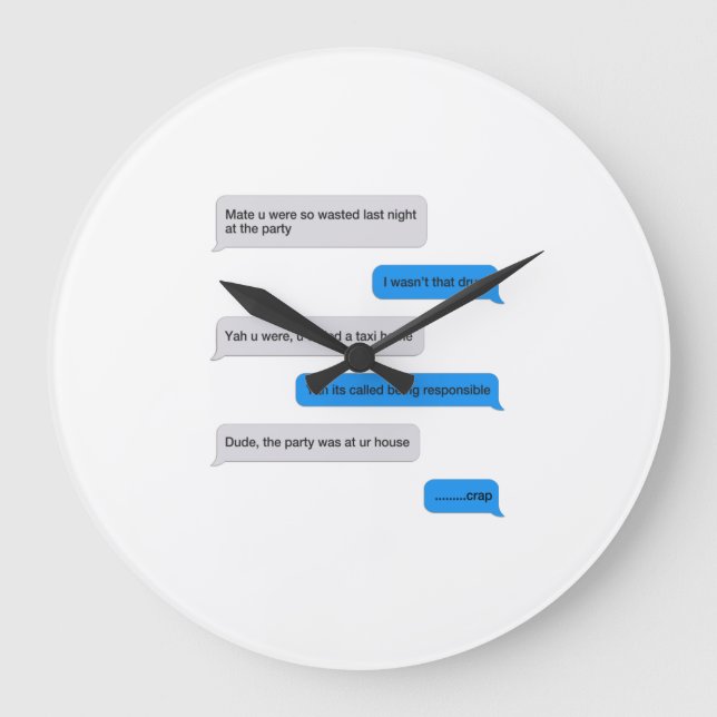 Funny text message large clock (Front)