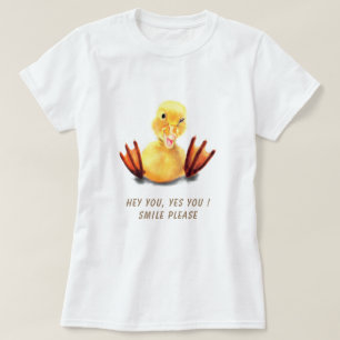 Funny Text T-Shirt with Catchy Duck