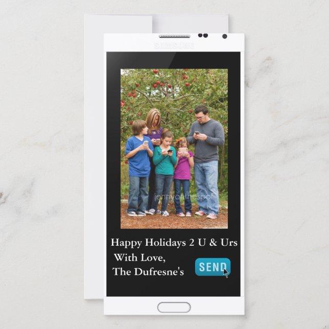 Funny Texting Christmas Vertical Holiday Card (Front)