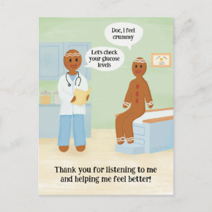 Funny Thank You Doctor Holiday Christmas Postcard