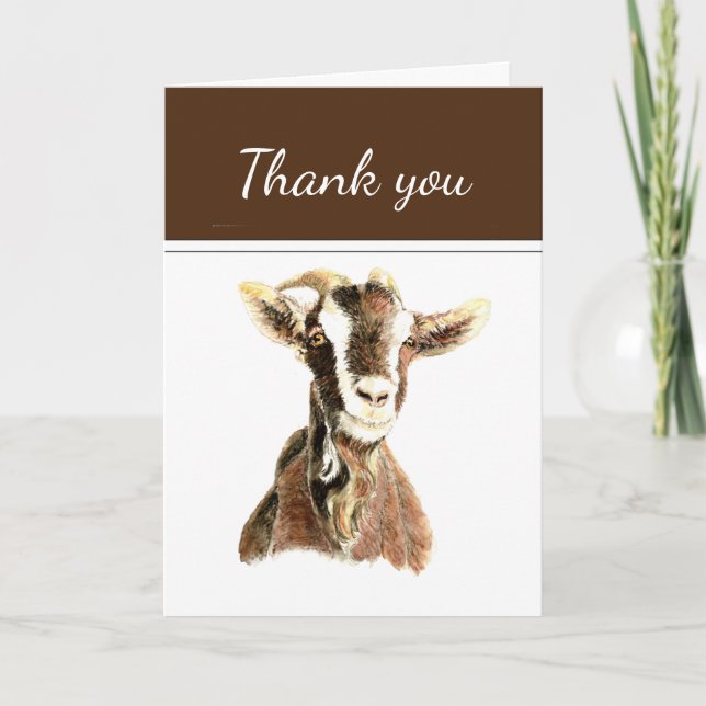 Funny Thank You Old Goat  Animal, Humour  Holiday Card (Front)