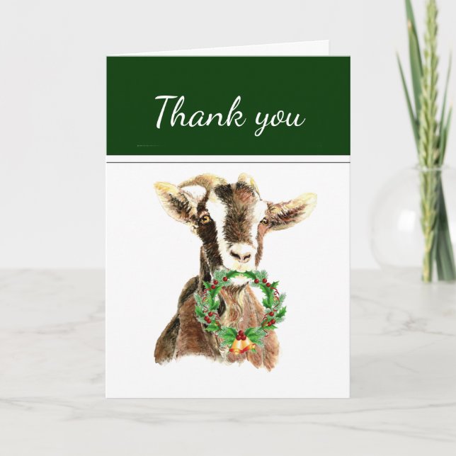 Funny Thank You Old Goat  Animal, Humour  Holiday Card (Front)