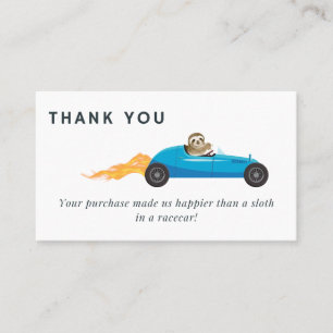 Funny Thank you Small Business, sloth Business Card