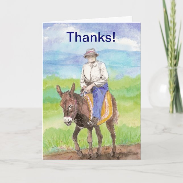 Funny Thanks I Owe You One Thank You Card (Front)
