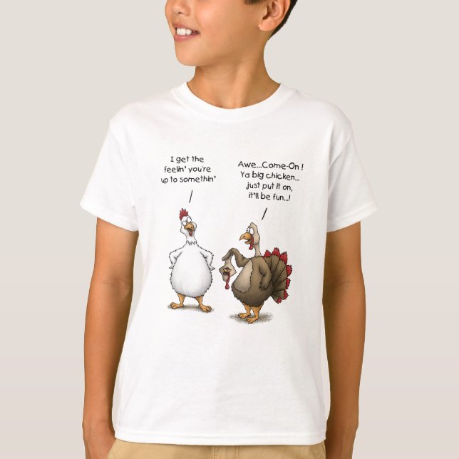 Funny Thanksgiving Big Chicken It’ll Be Fun Turkey T-Shirt (Front)