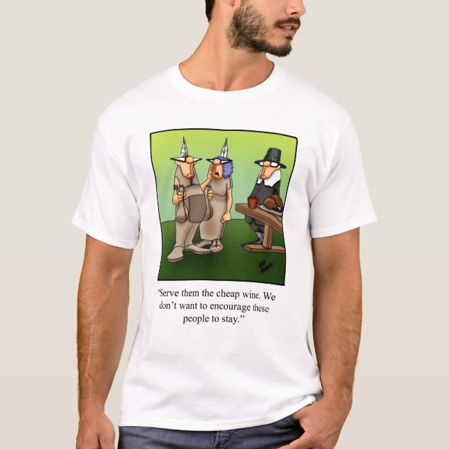 Funny Thanksgiving Cartoon Tee Shirt (Front)