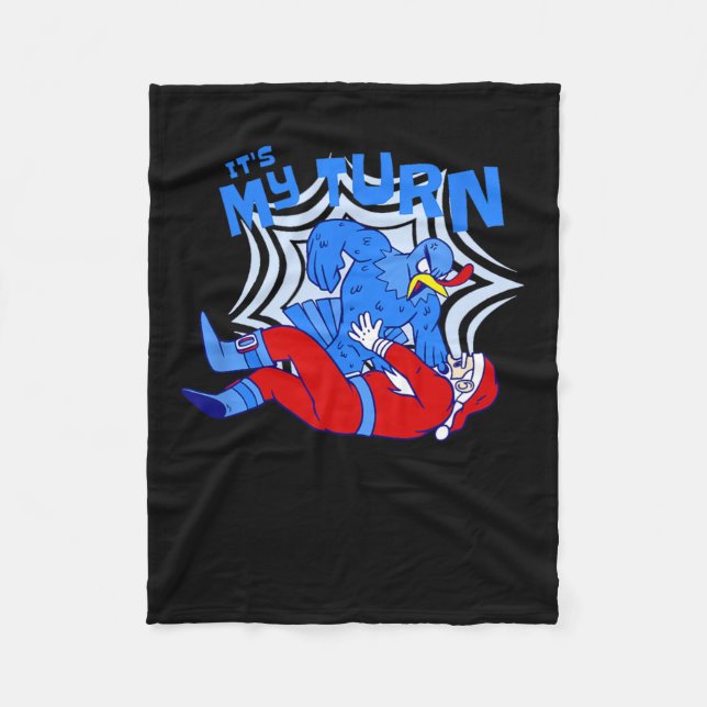 Funny Thanksgiving Christmas Turkey Vs Santa Claus Fleece Blanket (Front)