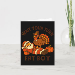 Funny Thanksgiving Christmas Turkey Vs Santa For M Card