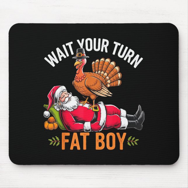 Funny Thanksgiving Christmas Turkey Vs Santa For M Mouse Mat (Front)