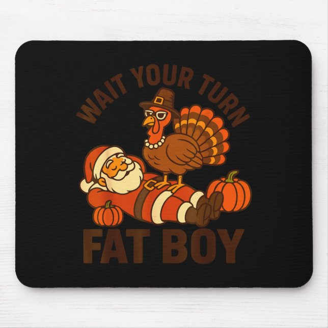 Funny Thanksgiving Christmas Turkey Vs Santa For M Mouse Mat (Front)