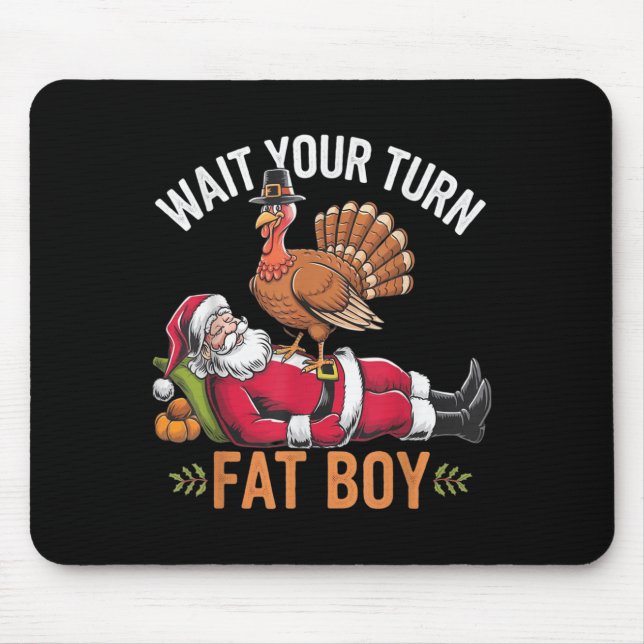 Funny Thanksgiving Christmas Turkey Vs Santa For M Mouse Mat (Front)