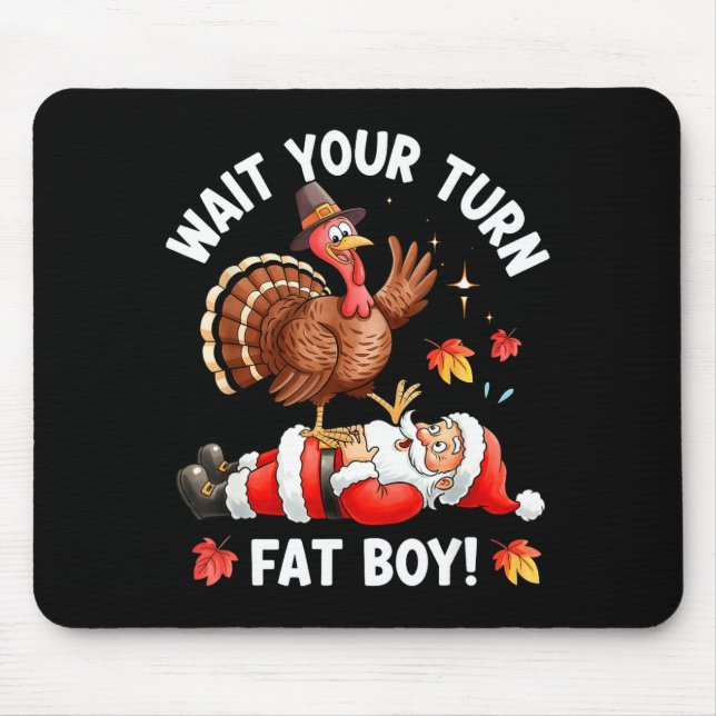 Funny Thanksgiving Christmas Turkey Vs Santa For M Mouse Mat (Front)