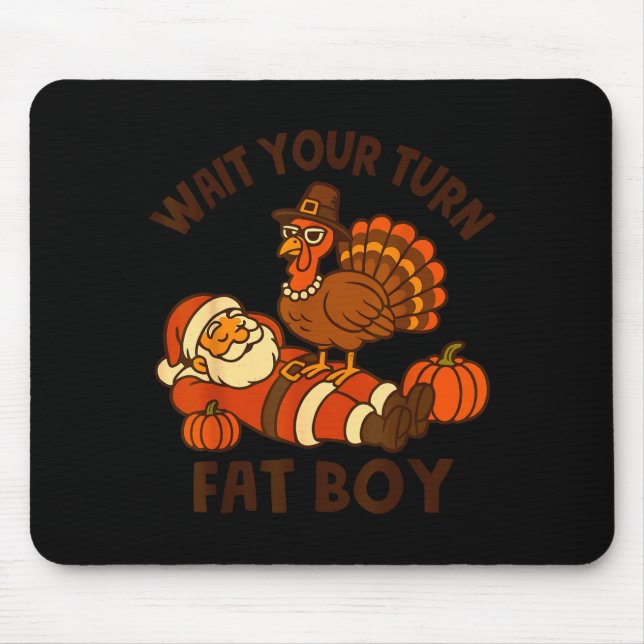 Funny Thanksgiving Christmas Turkey Vs Santa For M Mouse Mat (Front)