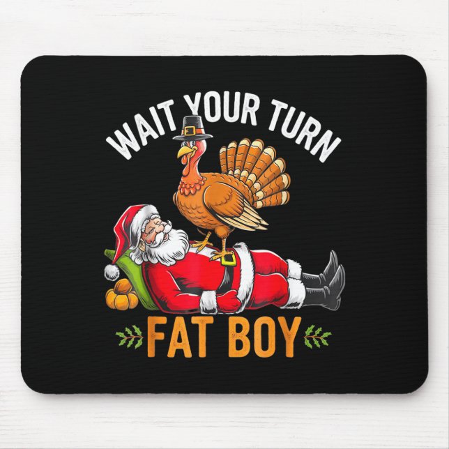 Funny Thanksgiving Christmas Turkey Vs Santa For M Mouse Mat (Front)