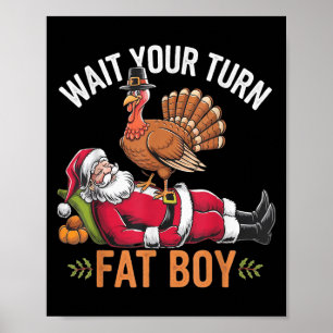 Funny Thanksgiving Christmas Turkey Vs Santa For M Poster