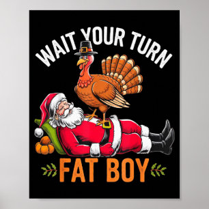 Funny Thanksgiving Christmas Turkey Vs Santa For M Poster