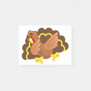 funny thanksgiving dabbing turkey post-it notes