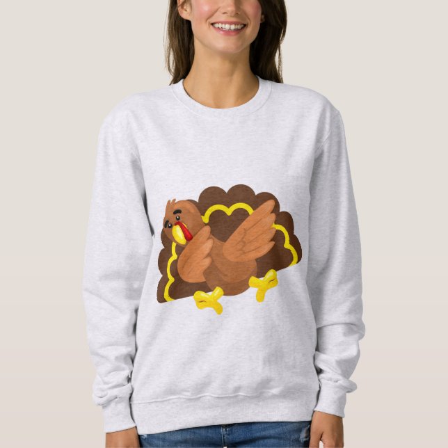 funny thanksgiving dabbing turkey sweatshirt (Front)