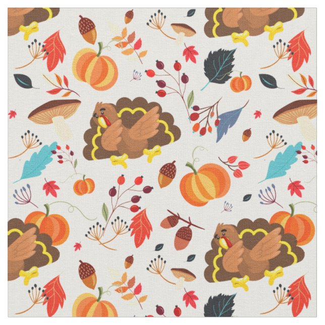 funny thanksgiving dabbing turkeys fabric (Close Up)
