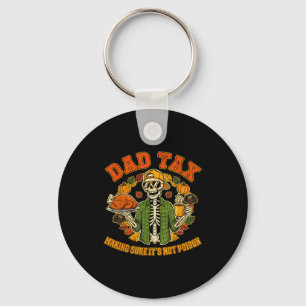 Funny Thanksgiving Dad Tax Skeleton Turkey Day Foo Key Ring