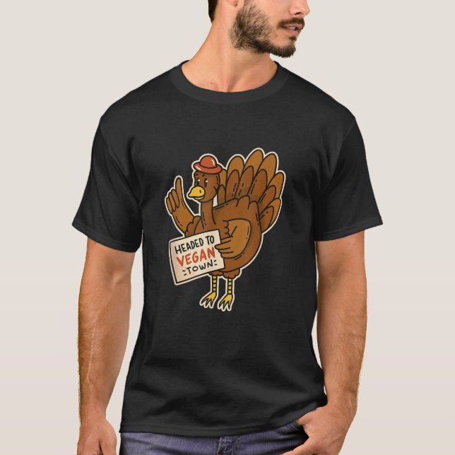 Funny Thanksgiving Day for Vegans Vegan Turkey Day T-Shirt (Front)