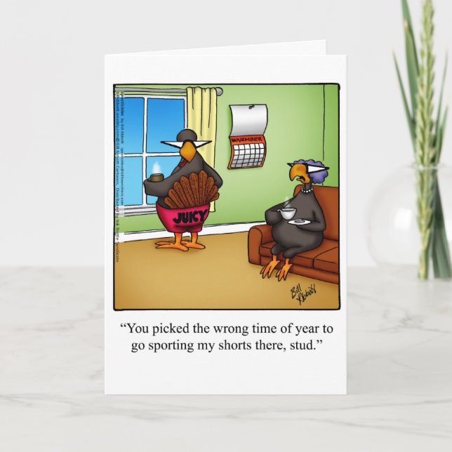 Funny Thanksgiving Day Greeting Card (Front)