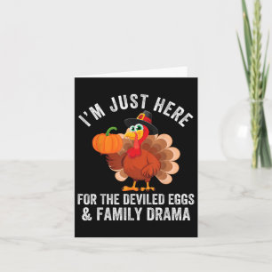 Funny Thanksgiving Deviled Eggs Family Drama - Uni Card
