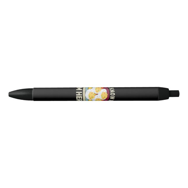 Funny Thanksgiving Deviled Eggs You Know Why I'm H Black Ink Pen (Front)