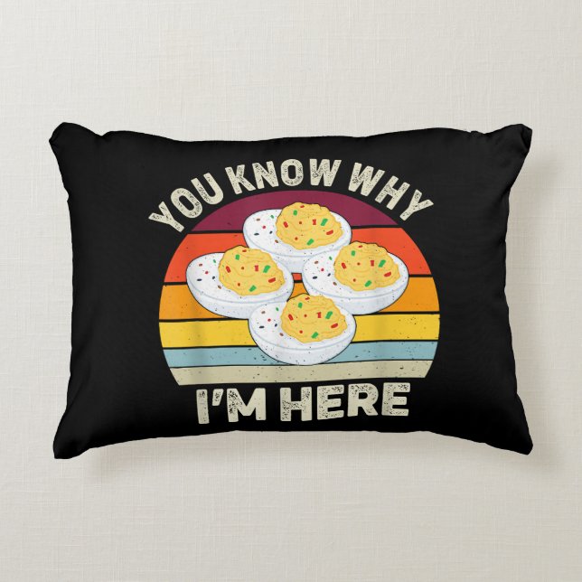 Funny Thanksgiving Deviled Eggs You Know Why I'm H Decorative Cushion (Front)