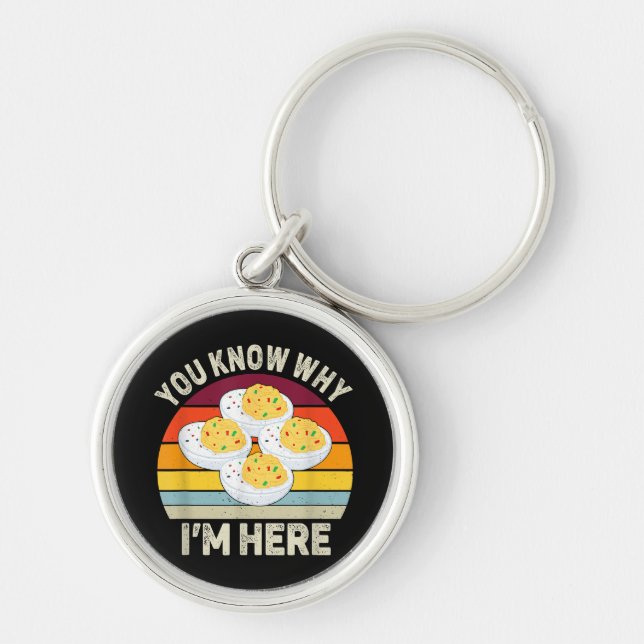 Funny Thanksgiving Deviled Eggs You Know Why I'm H Key Ring (Front)